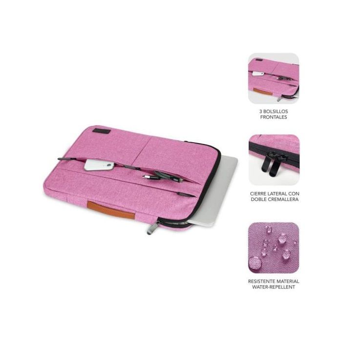 Housse Pour Ordinateur Portable - SUBBLIM - Air Padding 360 Sleeve - Rose - 13,3-14 Pouces - Protection 360°