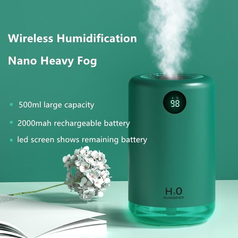 Cheap 500ML Large Capacity Ultrasonic Humidifier 2000mAh Battery