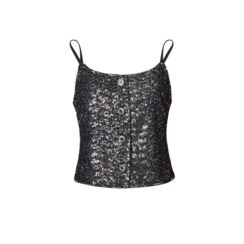 

Blacknini Star Set Italy Import SMI Luxury Brand Bright Thin and Glittering Bead Yarn Drill Buckle Sling Skirt