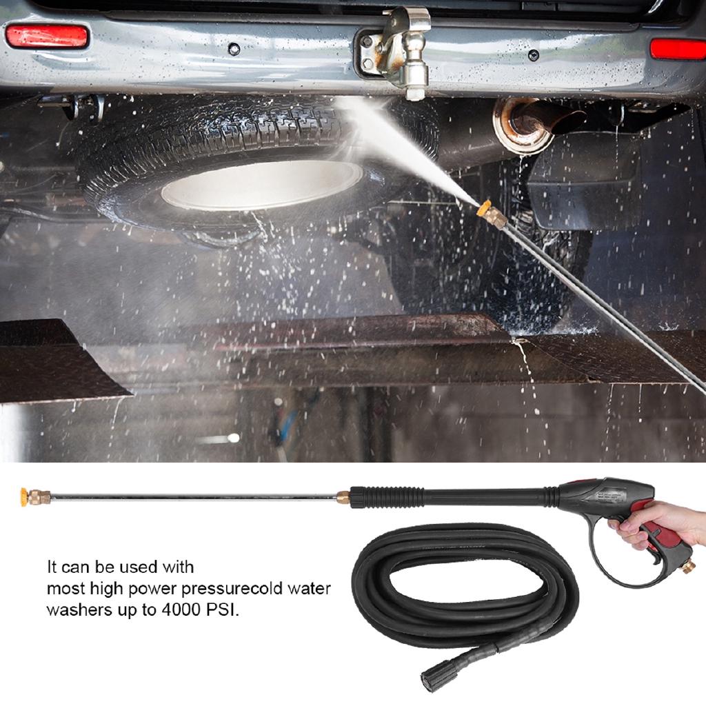 4000PSI High Pressure Washer Spray Gun Wand Lance Nozzle Tips Kit + 29.5FT Hose