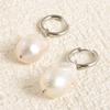 Real Natural Irregular Pearl Earring Stainless Steel Jewelry For Women Men Accessories Round Hoops Piercing Baroque Boucles Gift