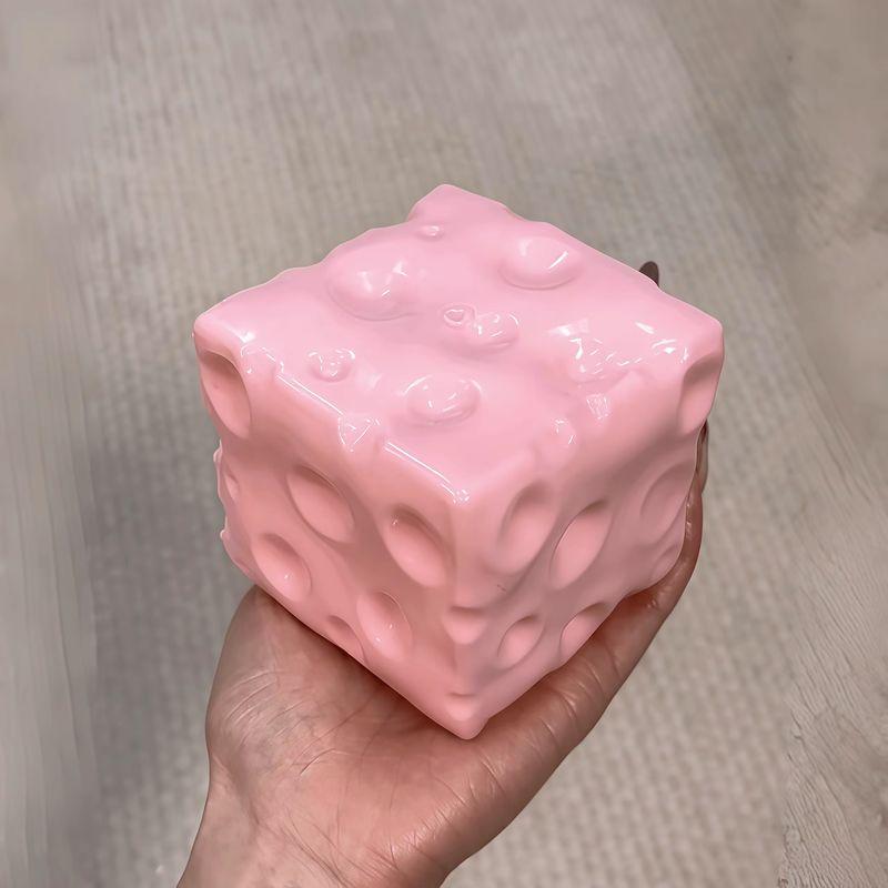 Cheese Mini Cube Stress Ball Big Cheese Shapeable Squeeze Ball Non-Bounce Fidget Toy Asmr Sensory Anti-Stress Toy Adult Gifts