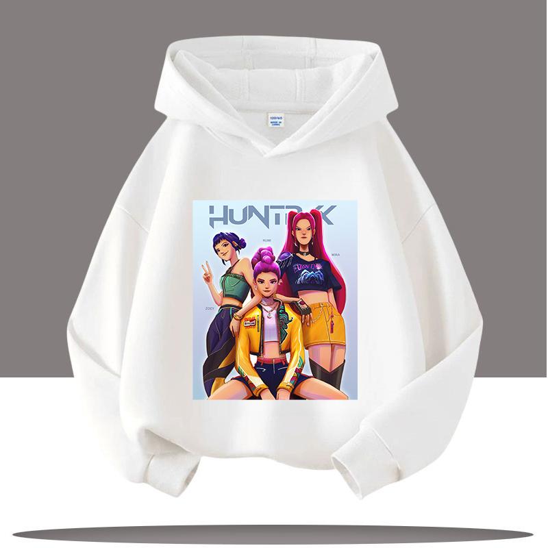 K-pop Mikiny Lovců démonů Chlapci Dívky Dlouhý rukáv Svrchní oděv Saja Chlapecký potisk Mikina s kapucí pro děti Módní svetr Dětské topy