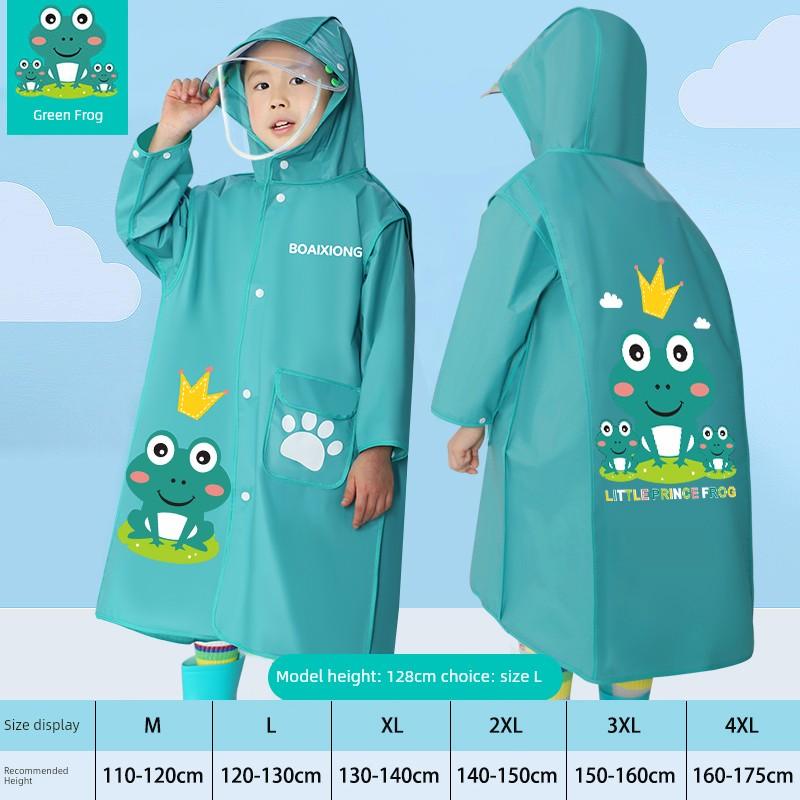 Baby Girl Cartoon Kids Raincoat with Schoolbag