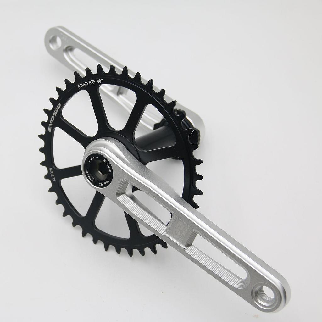 EVOSID Lightweight CNC Road Bike Crankset: 3-Bolt, 40-50T for Gravel & Folding Bikes