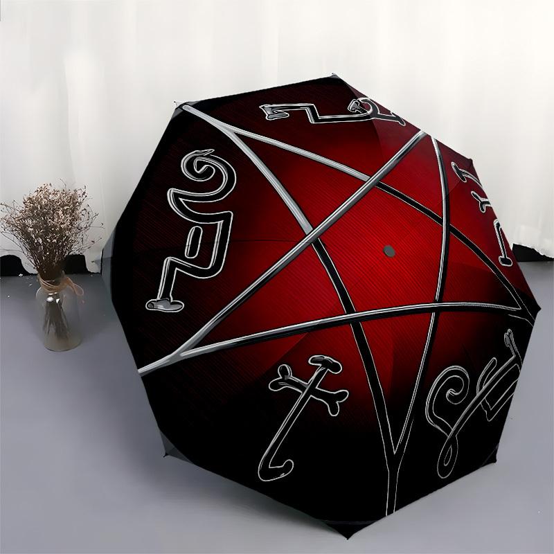 1pc Pentagram Symbol Umbrella with Plastic Handle,Suitable for All Seasons Home Travel Outdoor UmbrellaB1673
