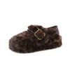 2025 Winter Women's Causal Cotton Shoes Warm Furry Hairy Fashionable Outdoor Women's Plush Shoes Women Flat Bottom Zapatos Mujer