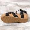 Letnie Nowe Sandały na Koturnie Damskie Buty Damskie Klamra Ozdoba z Nitów Duże 42 Rzymskie Platforma Rekreacyjne Plażowe Sandalias Mujer