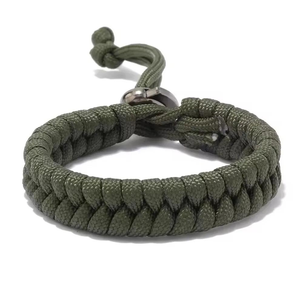 Justerbart Överlevnads Nödläges Armband Paracord Rep Armband Vävning Snöre för Män Kvinnor Utomhus Sport Camping Vandring Tillbehör