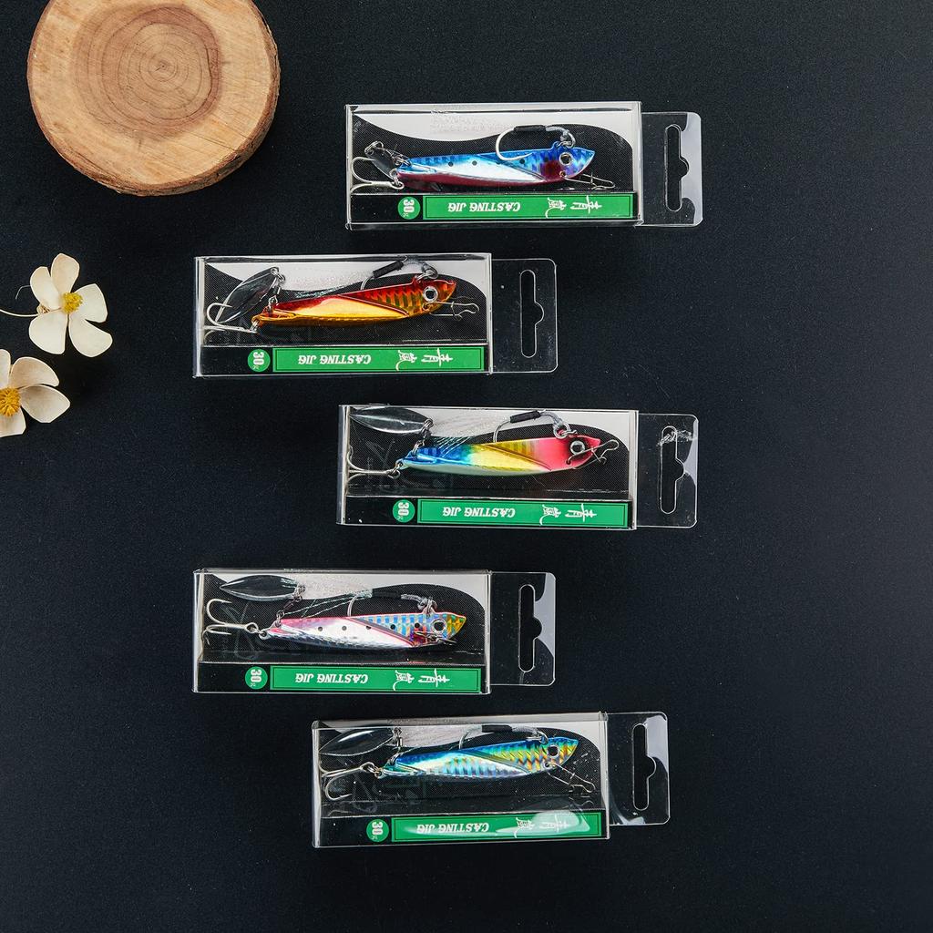 Metal Jig Set Flounder Lure Sea Bass 20g 30g 40g Bluefish Surf Metal Vibe Iron Plate Lure Flight Distance Color Set [Aoarashi Lure] (5 B, 40g)