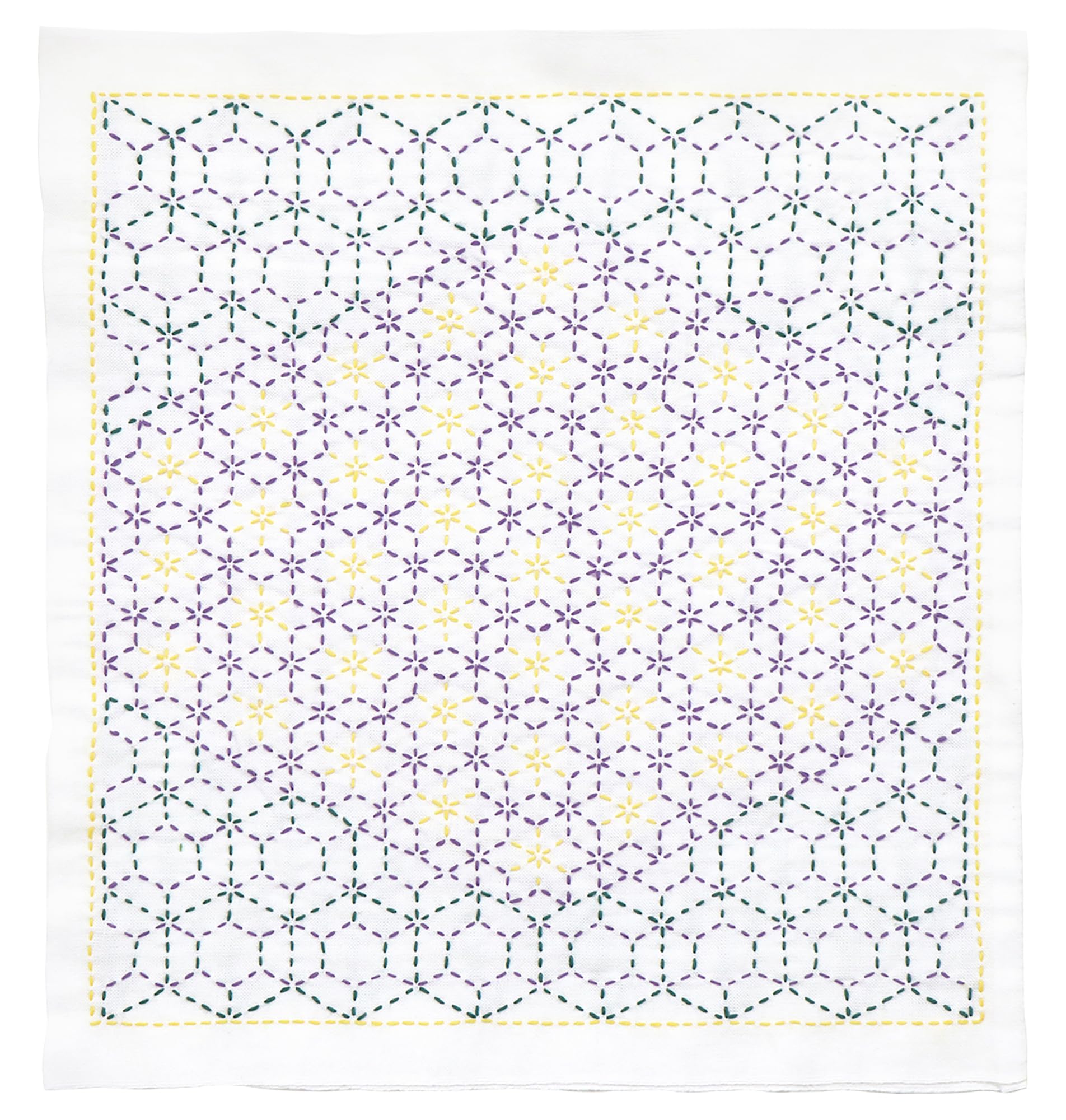 

Olympus Sashiko Embroidery Kit for Japanese Style Dishcloths, Nagomi (Arare-kikko pattern) SK-461