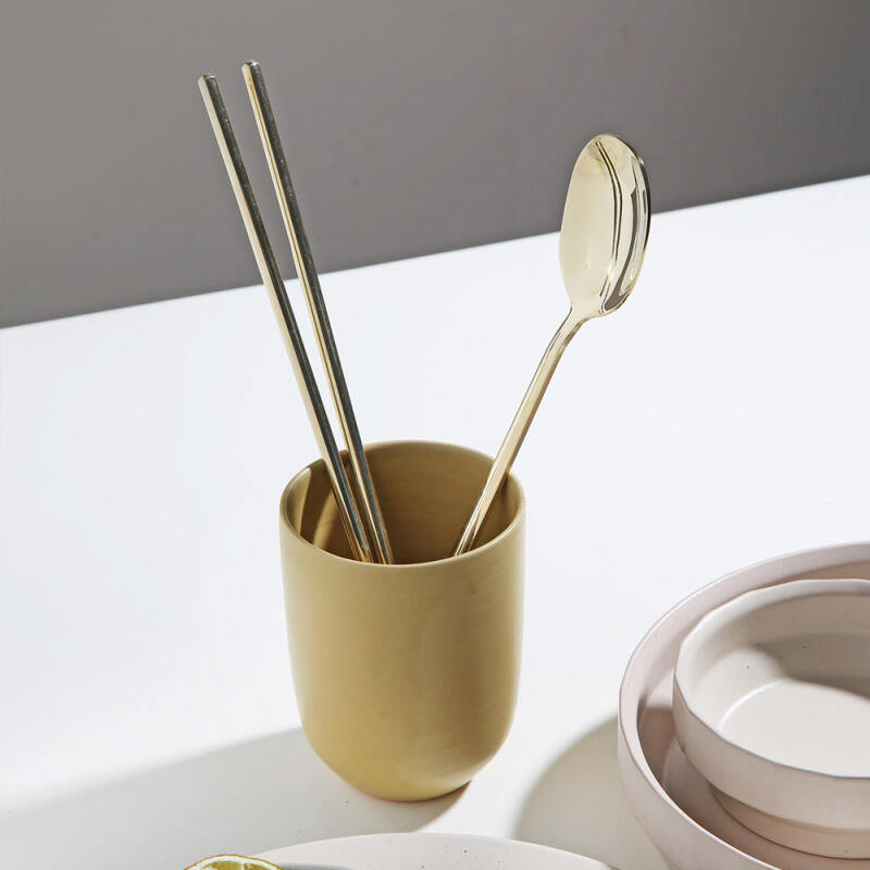 Duelle Modern Square Spoon Set (Champagne Gold)