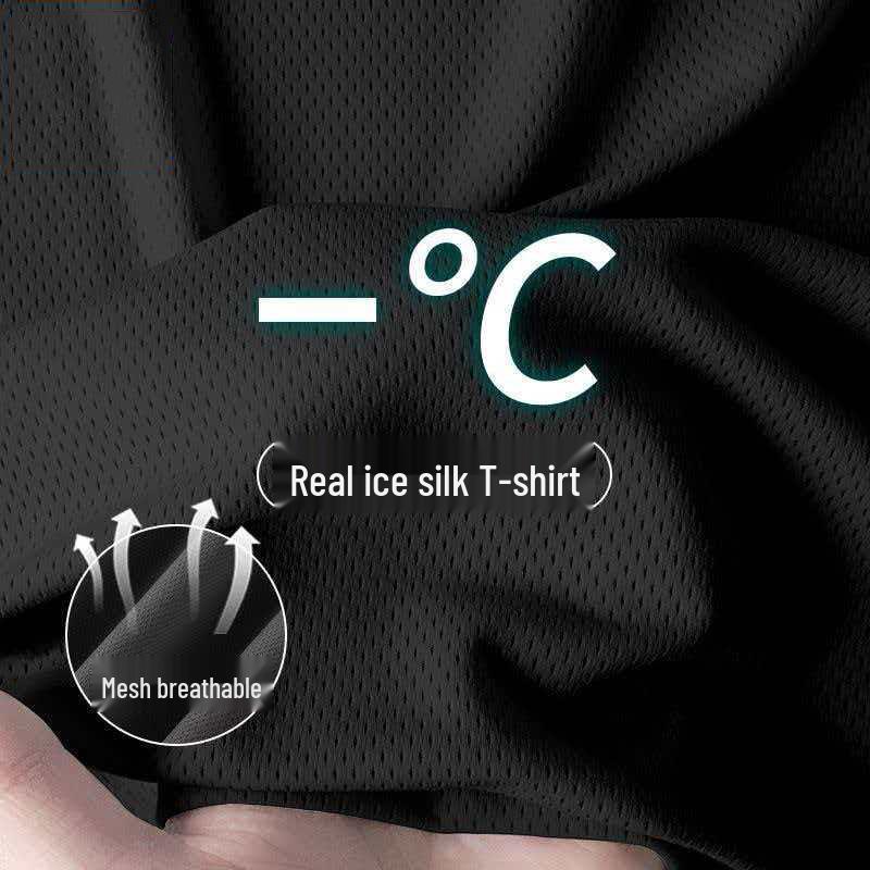Men's Lightweight Quick-Dry Ice Silk Mesh T-Shirt - Summer 2026 Collection