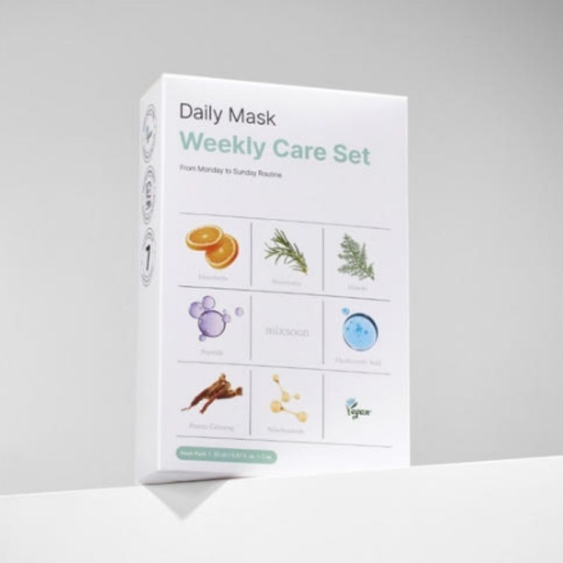 mixsoon Daily Mask Weekly Care Set 7 Sheets Hydrating Soothing Brightening Korean Sheet Mask Collection