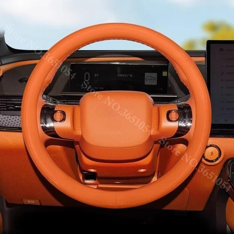 For Toyota bZ3X 2026 2026 Ultrathin Leather Steering Wheel Cover Breathable Car Interior Handle Covers Auto Accessories
