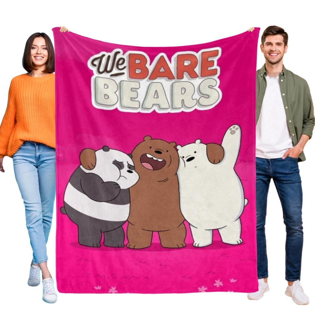 We Bare Bears Blanket Flannel Throw for Bed Sofa Couch Birthday Gift
