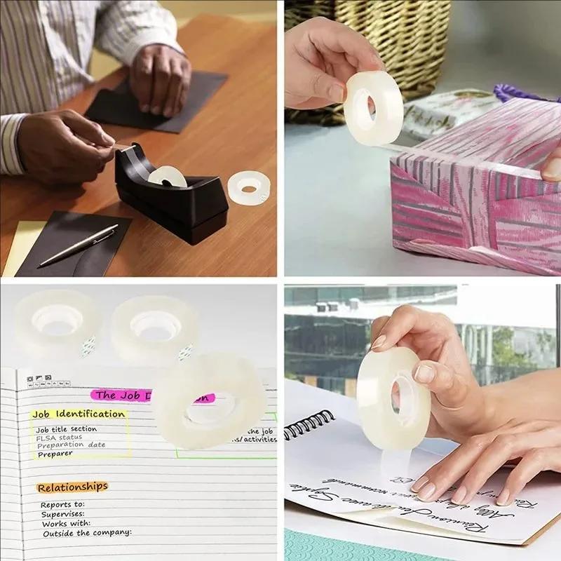 10/5/3/1Rolls Transparent Tape Refills Wrapping Tape Roll 0.8cm 1.2cm 1.8cm High-viscosity Adhesive Tapes Home School Supplies