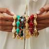 Ingemark 8 Colors Y2K Bohemian Resin Beads Bracelet for Women Vintage Baroque Style Splicing Acrylic Bangle Charm New Jewelry