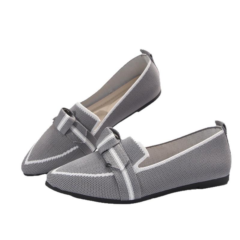 Women's Pointed Toe Bow Loafer Flats, Comfortable Non-Slip Moccasins, Plus Size Spring Fall Shoes