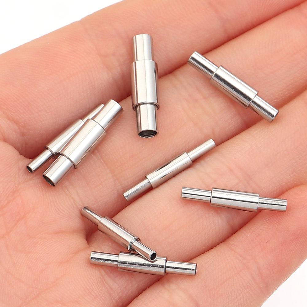1Pc Stainless Steel Screw Clasps Leather Cord End Connector End Caps For Jewelry Making DIY Necklace Bracelet Accessories