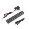 Power Adapter Usb Charger Hub Adapter Hi-Speed Multi Hub 10 Port For Pc Laptop