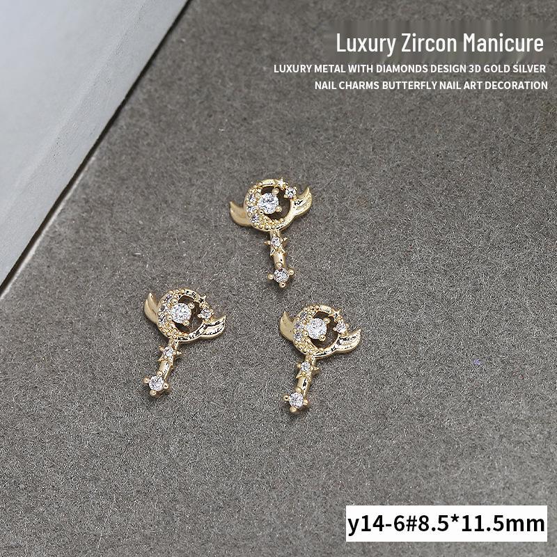 

Xiaohongshu Luxury Nail Jewelry: Zircon Planet Butterfly Pendant Accessories
