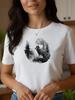 Summer T-shirt with a Watercolor-style Wolf Print