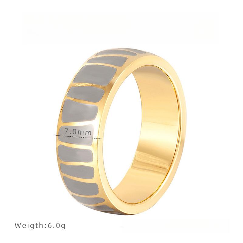 

Кольцо с неровными линиями, капающее масло, женское, нишевое, высококлассное, легкое, роскошное, из титановой стали, не выцветающие аксессуары 9