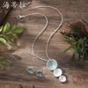 New Color Painting Oil Geometric Round Stud Earrings Pendant Set, Women's Fashion High-end Ring Necklace.