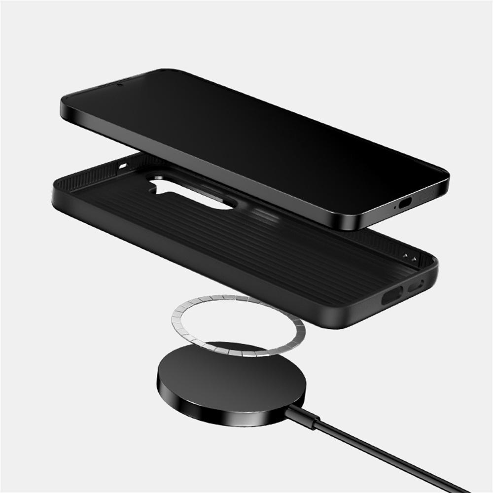 ABEEL For Samsung Galaxy S25 FE Case PC+TPU+Aluminum Alloy+PU Leather Phone Cover Compatible with MagSafe