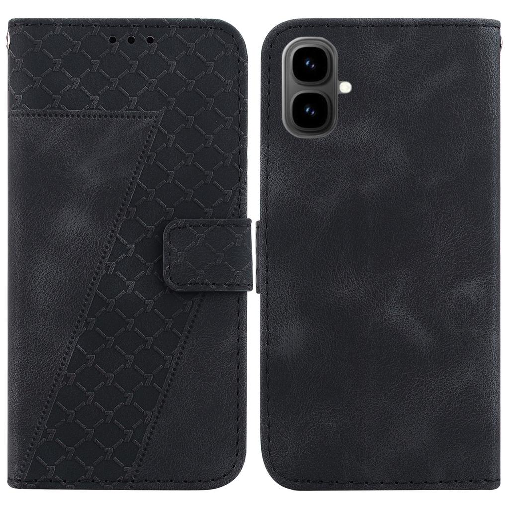 For Infinix Smart 10 Stand Case 7-Shaped Pattern Imprint Leather Phone Cover with Strap