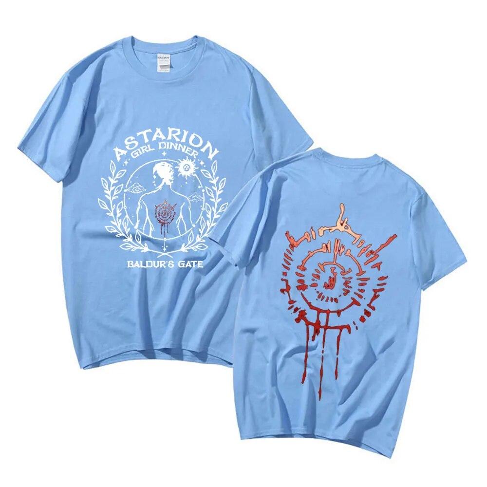 Heißer 2023 Astarion Doppelseitige Grafik T Shirt Unisex Frauen Mode Ästhetische Kleidung T-shirt Übergroßen T Shirts Tops Streetwear