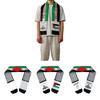 Vibrant Scarf with Palestine Flags Print Fringed Neck Scarf Palestinian Neckwrap