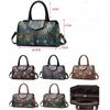 Shoulder Tote Bag for Women Retro Flower Pattern Satchel PU Crossbody Handbag