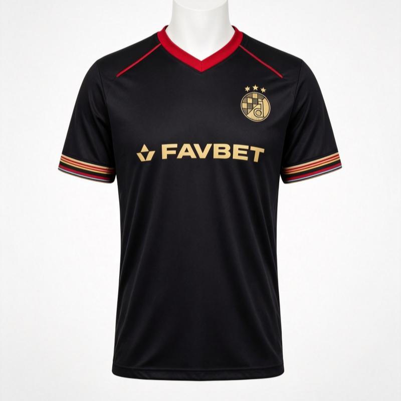 26-27 Team Heim Auswärts Sportbekleidung T-Shirt D-Dinamo Z-Zagreb T-Shirt Geschenk Atmungsaktiv Fußballtrikot 3D-Druck Fußball Oberteil L schwarz