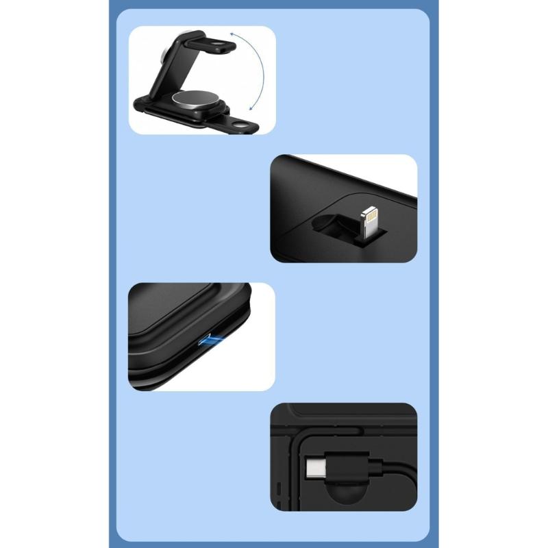 Multiple Gadget Energy Hub Simultaneous Wireless Energy Foldable Compact Designs For Smartphones Smartwatches Earphones