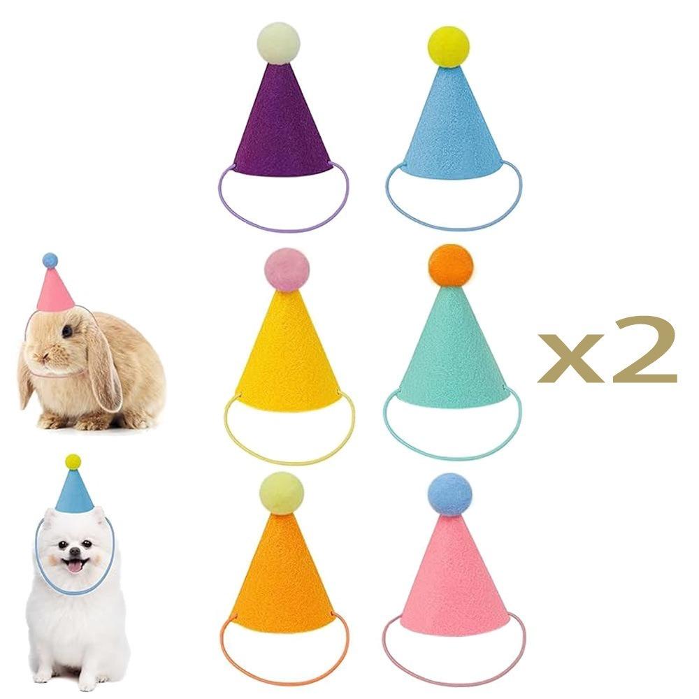 6/12pcs Lightweight Cone Hats Colorful Assorted Party Hats Cute Pet Party Hats  Stuffed Animals