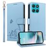 Portafoglio con Slot per Carte Magnetiche Custodia per Telefono in Pelle con Gatto Embossato Per Motorola G56 G06 G86 G75 G35 Edge 60 Pro 50 Fusion Copertura Flip