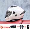 Modular Flip-Up Motorcycle Helmet With Dual Visors Bluetooth Intercom ABS Shell All-Season Unisex Adult Size M-XXL