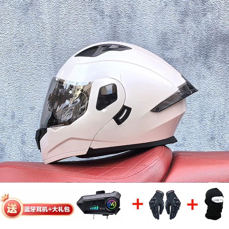 Modular Flip-Up Motorcycle Helmet With Dual Visors Bluetooth Intercom ABS Shell All-Season Unisex Adult Size M-XXL