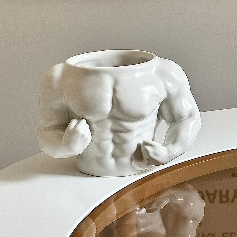 Creative Muscle Men s Ceramic Cup, Uniquely Designed Coffee Mug, Boyfriend Couple Fun Birthday Water Cups, Christmas Gift 201-300ml