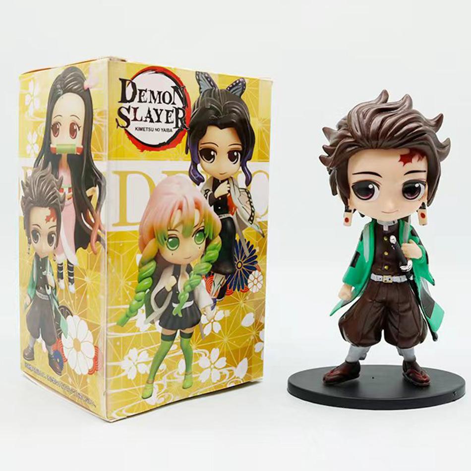 14Cm Anime Figure Nezuko Tanjirou Zenitsu Inosuke Kyoujurou Giyuu Kawaii Qposket Pvc Model Toys Children Gift