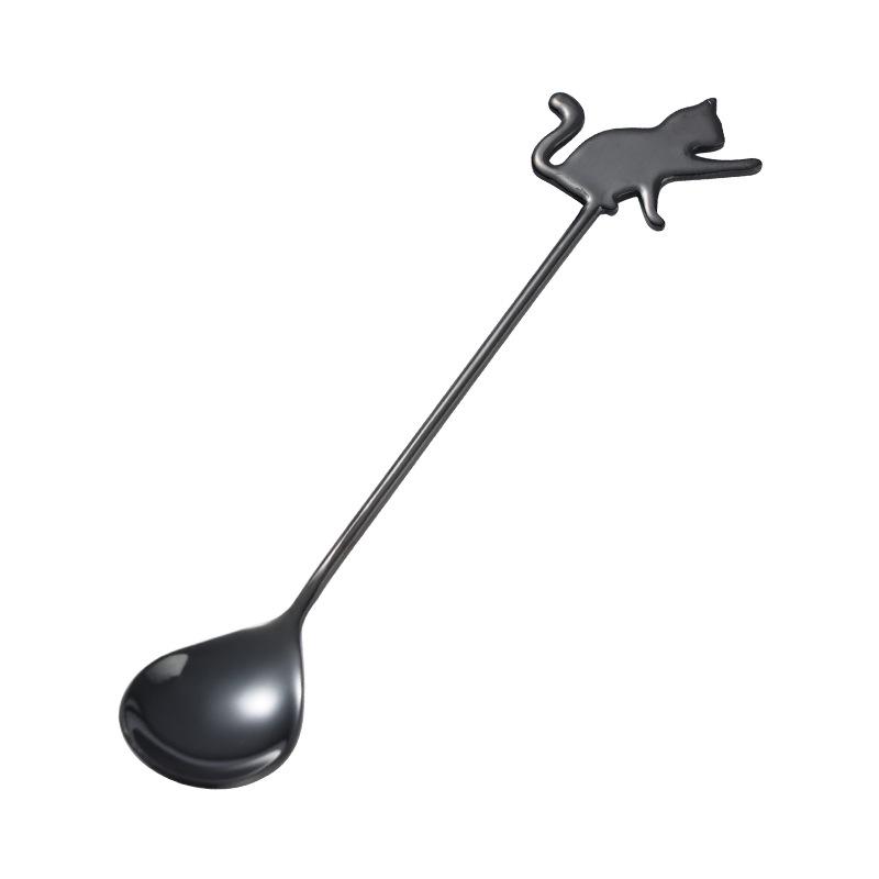 Cute Cat Shaped Stainless Steel Coffee Spoon Stirring Spoon Suitable for Dessert Snack Ice Cream Teaspoon Kitchen Tableware 2025