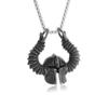 Collana con ciondolo a forma di testa di toro nordico punk retrò per uomo, gioielli classici con personalità animale