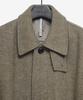 Noirer Wool Silk Herringbone Balmacaan Coat (Beige)