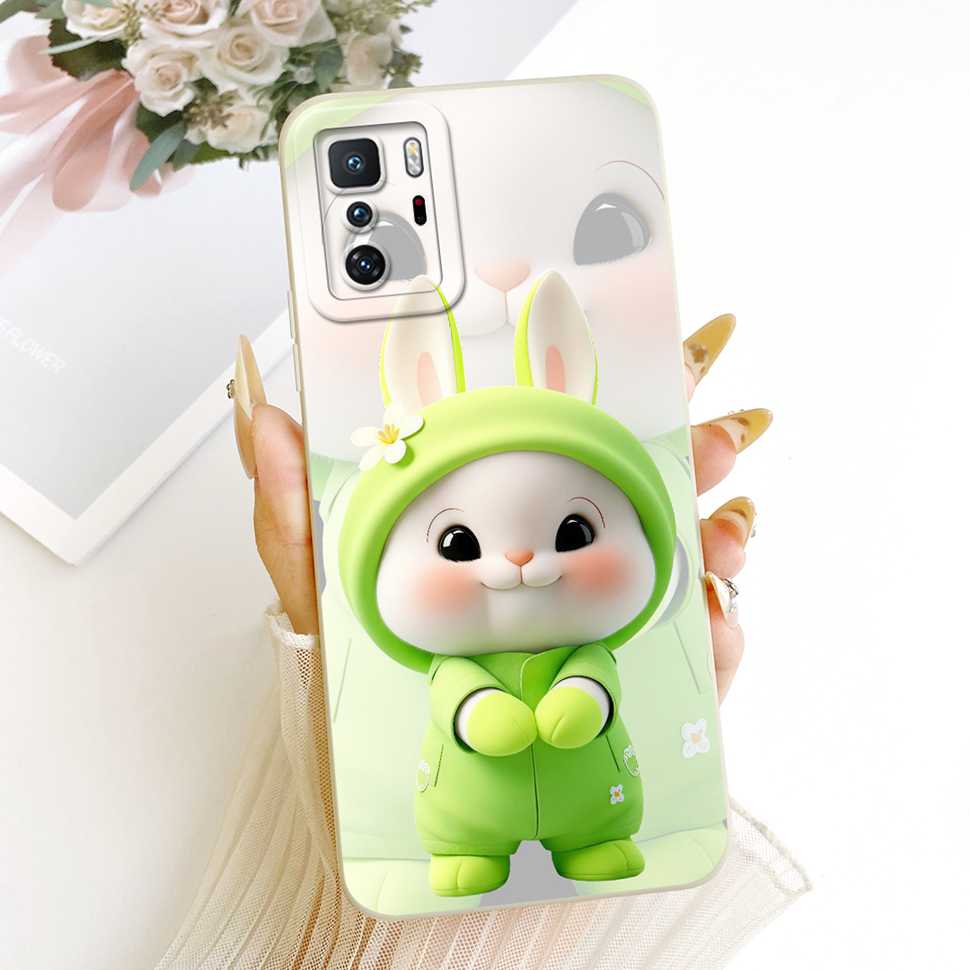 For Redmi Note 10 Pro China 6.6" Case Simple Cute Cartoon Rabbit Silicone Back Cover For Redmi Note 10Pro 10 PRO 5G Phone Cases