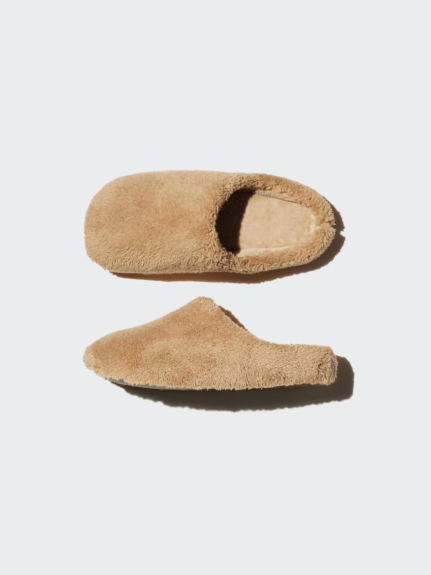 

Uniqlo Япония Пушистые флисовые домашние тапочки 32 BEIGE/L