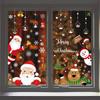 Merry Christmas Wall Stickers Santa Claus Reindeer Snowflakes Window Glass Wall Decals Year Home Decoration Murals
