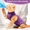 SAWMONG Cat Surgery Recovery Suit,Breathable Cat Onesie After Surgery Spay Surgical,E-Collar Alternative Non-Lick Pet Body Suit Purple S