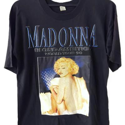 Vintage 90s 1990 Madonna Blonde Ambition Pop Rock Diva Tour Concert Promo T Shirt Vintage Washed Top For Everyday Wear Fashion